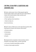 OB FINAL EXAM PREP U QUESTIONS AND ANSWERS 2026
