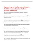 Capstone Program Development vs&period; Research&colon;  Key Differences and Selection Tips Exam  questions and answers 