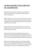 OB FINAL EXAM PREP U STUDY GUIDE WITH FULL SOLUTIONS 2026