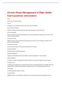 Chronic Illness Management in Older Adults  Exam questions and answers 
