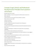 Concept 3-Legal&comma; Ethical&comma; and Professional  Nursing Practice Principles Exam questions  and answers 