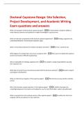 Doctoral Capstone Design&colon; Site Selection&comma;  Project Development&comma; and Academic Writing  Exam questions and answers 