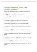 Ethics and Professional Practice Exam  questions and answers 