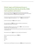 Ethical&comma; Legal&comma; and Professional Issues in  Counseling Review &lpar;Remley & Herlihy&comma; 2026&rpar;  Exam questions and answers 