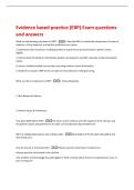 Evidence based practice &lpar;EBP&rpar; Exam questions  and answers 