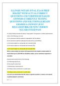 ILLINOIS NOTARY FINAL EXAM PREP  2026&sol;2027 WITH ACTUAL CORRECT  QUESTIONS AND VERIFIED DETAILED  ANSWERS &vert;CURRENTLY TESTING  QUESTIONS AND SOLUTIONS&vert;ALREADY  GRADED A&plus;&vert;NEWEST &vert;JUST  RELEASED&excl;&excl;&vert;BRAND NEW VERSION  &excl;&excl;&vert;GUARANTEED PASS