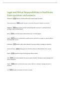 Legal and Ethical Responsibilities in Healthcare  Exam questions and answers 
