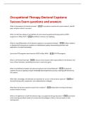 Occupational Therapy Doctoral Capstone  Success Exam questions and answers 