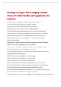 Nursing Strategies for Managing Chronic  Illness in Older Adults Exam questions and  answers 