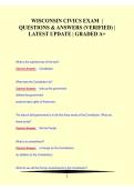 Wisconsin Civics Exam Questions and Answers Verified Latest Update Graded 2025&sol; 2026