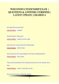Wisconsin Citizenship Exam Questions and Answers Verified Latest Update Graded 2025&sol; 2026