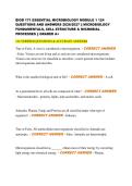 BIOD 171 ESSENTIAL MICROBIOLOGY MODULE 1 124   QUESTIONS AND ANSWERS 2026&sol;2027 &vert;&vert; MICROBIOLOGY  FUNDAMENTALS&comma; CELL STRUCTURE & MICROBIAL  PROCESSES &vert;&vert; GRADED A&plus; 