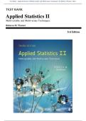 Test Bank - Applied Statistics II Multivariable and Multivariate Techniques 3rd Edition &lpar;Warner&comma; 2021&rpar; Chapter 1-17 &vert; All Chapters