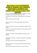 Real Estate U Final ELABORATED EXAM &lpar;A&plus; GRADED 100&percnt; VERIFIED&rpar; QUESTIONS & ANSWERS 2025 LATEST&excl;&excl; With correct answers 100&percnt; 2026&sol;2027