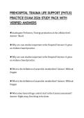 PREHOSPITAL TRAUMA LIFE SUPPORT &lpar;PHTLS&rpar; PRACTICE EXAM 2026 STUDY PACK WITH VERIFIED ANSWERS