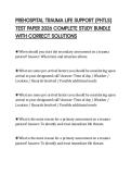 PREHOSPITAL TRAUMA LIFE SUPPORT &lpar;PHTLS&rpar; TEST PAPER 2026 COMPLETE STUDY BUNDLE WITH CORRECT SOLUTIONS