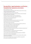 Nursing Ethics&comma; Legal Implications&comma; and Practice  Standards Exam questions and answers 