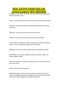 REAL ESTATE EXAM 2025 with correct answers 100&percnt; 2025&sol;2026