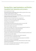 Nursing Ethics&comma; Legal Implications&comma; and Practice  Standards Exam questions and answers 