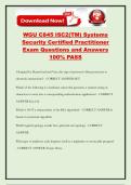 WGU C845 ISC2&lpar;TM&rpar; Systems Security Certified Practitioner Exam Questions and Answers 100&percnt; PASS