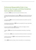 Professional Responsibility Rules in Law  Practice&colon; Key Concepts and Ethical Guidelines  Exam questions and answers 