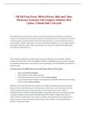 NR 548 Final Exam&colon; HIPAA Privacy Rule and Client Disclosure Scenarios with Complete Solutions 2026 Update &vert; Chamberlain University