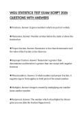 WGU STATISTICS TEST EXAM SCRIPT 2026 QUESTIONS WITH ANSWERS