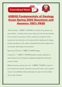 ASBOG Fundamentals of Geology Exam Spring 2026 Questions and Answers 100&percnt; PASS