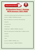 50 Questions Exam 1 Geology WITH Answers 100&percnt; PASS