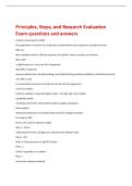 Principles&comma; Steps&comma; and Research Evaluation  Exam questions and answers 