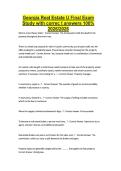 Georgia Real Estate U Final Exam Study with correc t answers 100&percnt; 2026&sol;2026