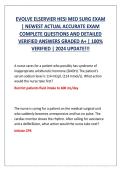 Evolve Elsevier HESI Med Surg Exam Newest Actual Accurate Exam Complete 2025&sol; 2026