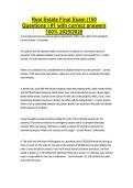 Real Estate Final Exam &lpar;150 Questions &rpar; &num;1 with correct answers 100&percnt; 2025&sol;2026