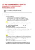 TEST BANK FOR LEADERSHIP AND NURSING CARE  MANAGEMENT 6TH EDITION COMPLETE WITH CORRECT ANSWERS&vert; COMPLETE &vert; LATEST UPDATE &vert; VERIFIED TEST BANK