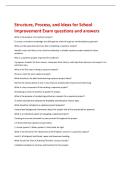 Structure&comma; Process&comma; and Ideas for School  Improvement Exam questions and answers