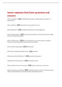 Senior capstone final Exam questions and  answers 