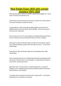 Real Estate Exam 2025 with correct answers 100&percnt; 2026