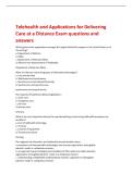 Telehealth and Applications for Delivering  Care at a Distance Exam questions and  answers 