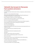 Telehealth&colon; Key Concepts for Pharmacists  Exam questions and answers 