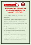 Mosby's nursing assistant 7th edition Exam Questions and Answers 100&percnt; PASS