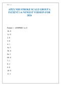 APEX NIH STROKE SCALE GROUP A PATIENT 1-6 NEWEST VERSION FOR 2026