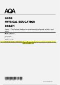 AQA GCSE PHYSICAL EDUCATION 8582&sol;1 Paper 1 The human body and movement in physical activity and sport  Mark scheme June 2025