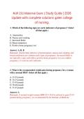 NUR 231 Maternal Exam 1 Study Guide &vert; 2026  Update with complete solutions galen college  of nursing&period;