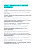 A level Chemistry Topic 1 Questions and Answers