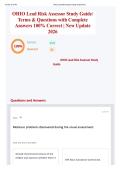 OHIO Lead Risk Assessor Study Guide&sol; Terms & Questions with Complete Answers 100&percnt; Correct &vert; New Update 2026