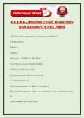 CA CNA - Written Exam Questions and Answers 100&percnt; PASS