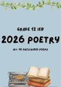 Grade 12 IEB Poetry 2026 1 Page Summary