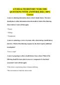 ATI HEALTH HISTORY NURS 3305- QUESTIONS WITH ANSWERS&vert; 2026 &vert; 100&percnt; Correct