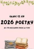 Grade 12 IEB Poetry 2026&colon; Complete Prescribed Poems 