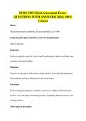NURS 3305 Client Assessment Exam - QUESTIONS WITH ANSWERS&vert; 2026 &vert; 100&percnt; Correct